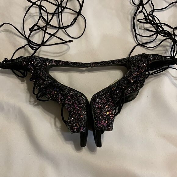 Cupid Size 8.5 Lace up the leg 5 inch open toe heels. - Picture 2 of 9